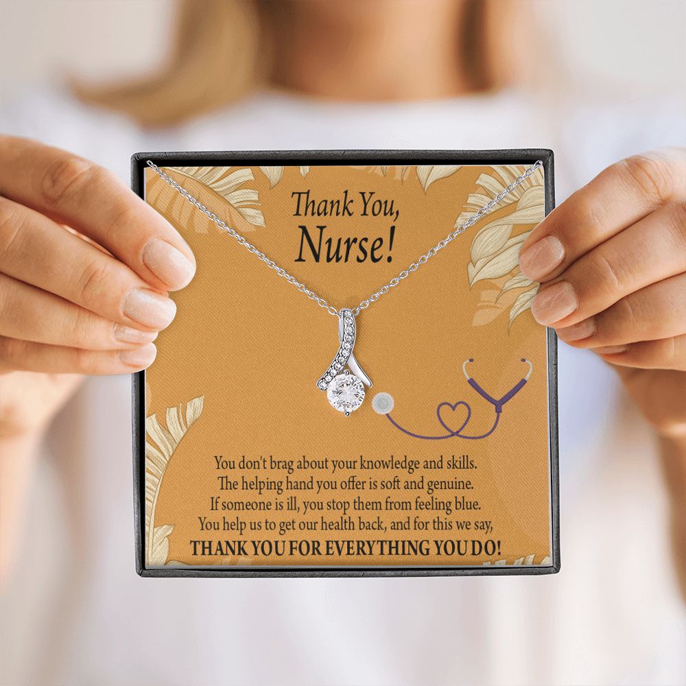 Thank You Nurse Gift Alluring Ribbon Necklace-Express Your Love Gifts