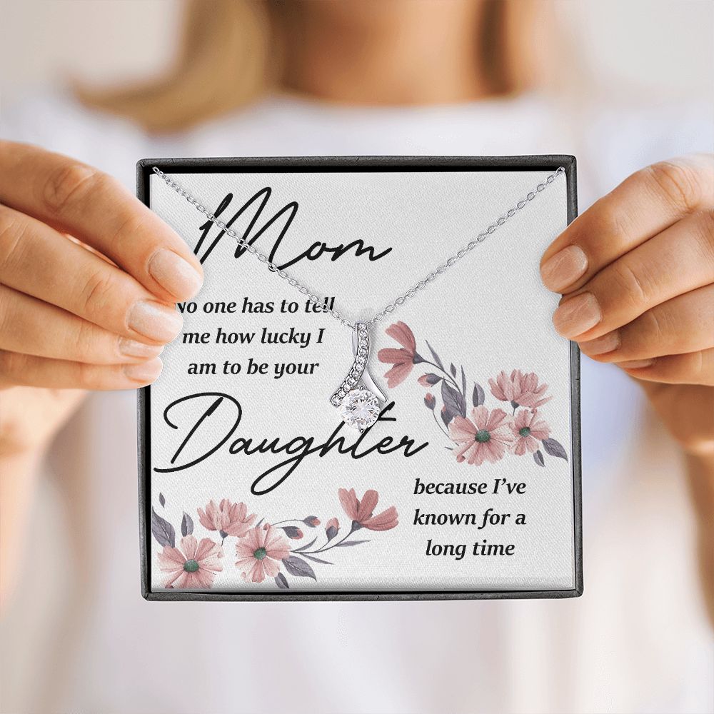Mom No One Has Tell Me Alluring Ribbon Necklace-Express Your Love Gifts