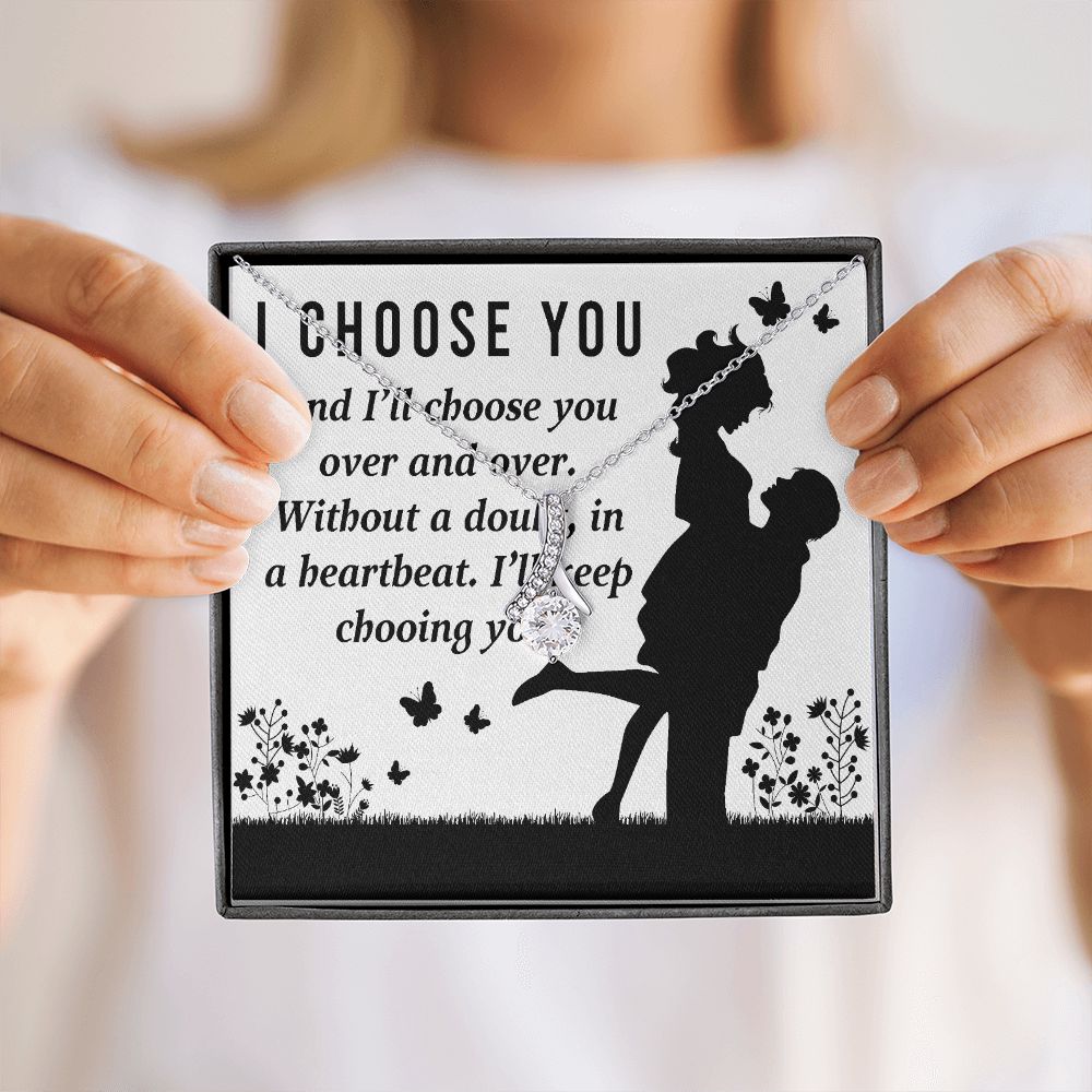 I Choose You Alluring Ribbon Necklace-Express Your Love Gifts