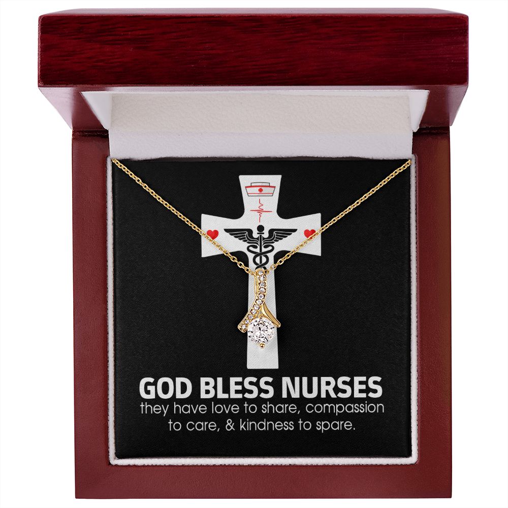 God Bless Nurses Alluring Ribbon Necklace-Express Your Love Gifts