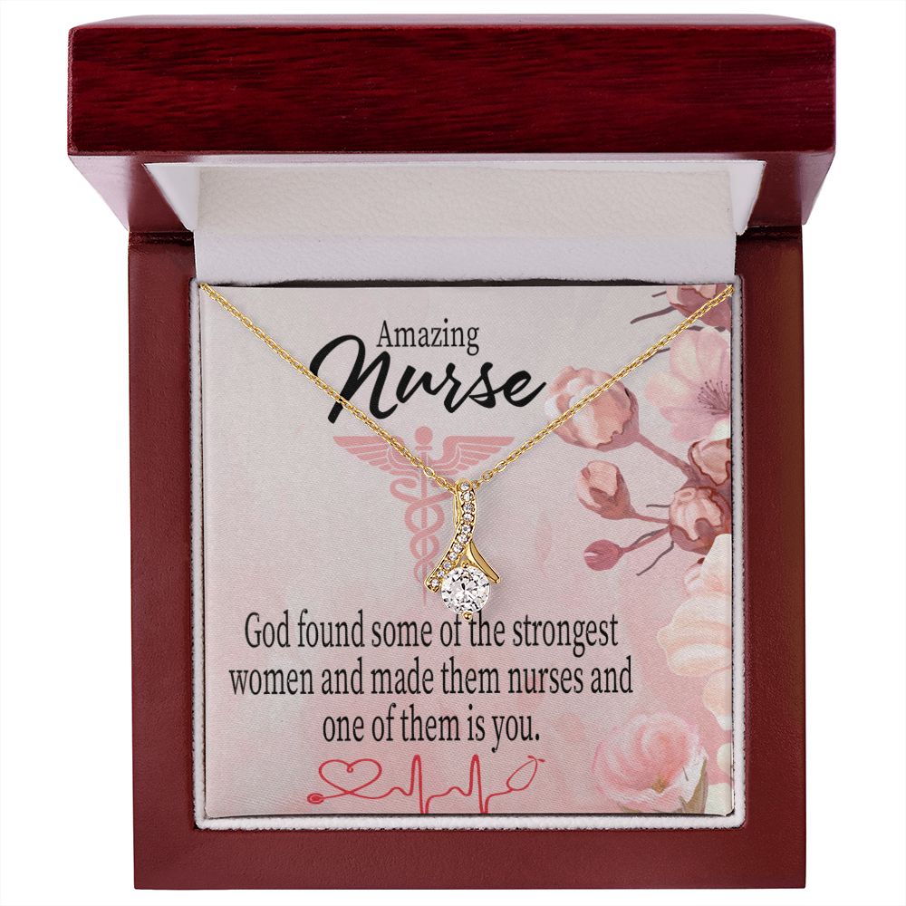God Made Nurses Alluring Ribbon Necklace-Express Your Love Gifts