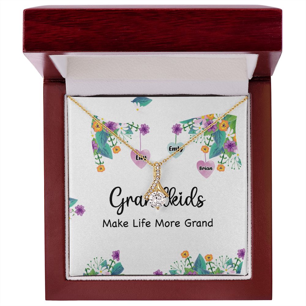 Grandkids Make Life More Grand Alluring Ribbon Necklace-Express Your Love Gifts