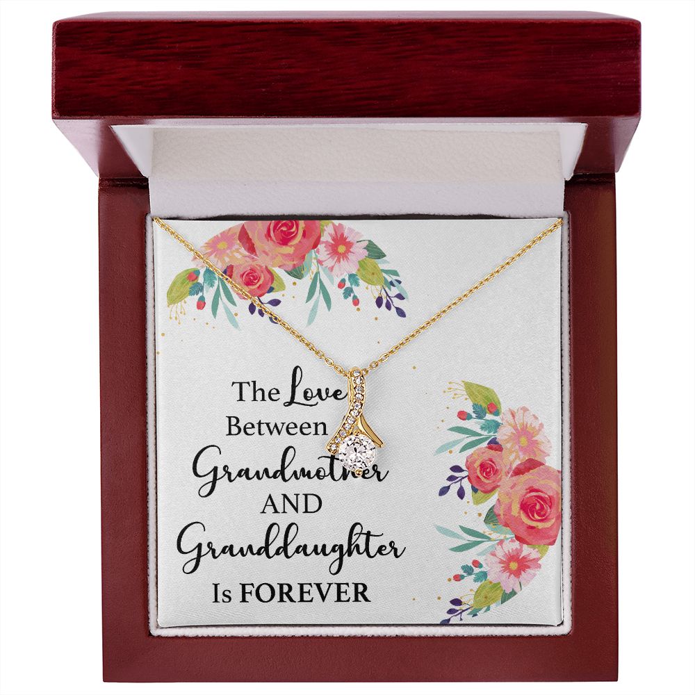 The Love Between a Grandmother and Granddaughter Alluring Ribbon Necklace-Express Your Love Gifts