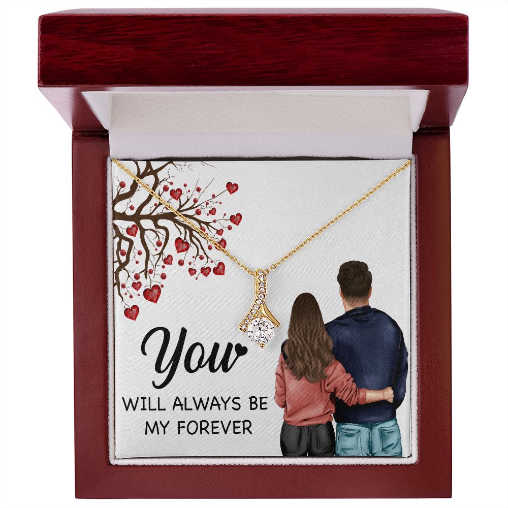 You WIll Always Be My Forever Alluring Ribbon Necklace-Express Your Love Gifts