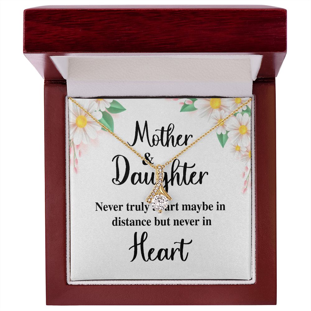 Mother and Daughter Never Truly Apart Alluring Ribbon Necklace-Express Your Love Gifts