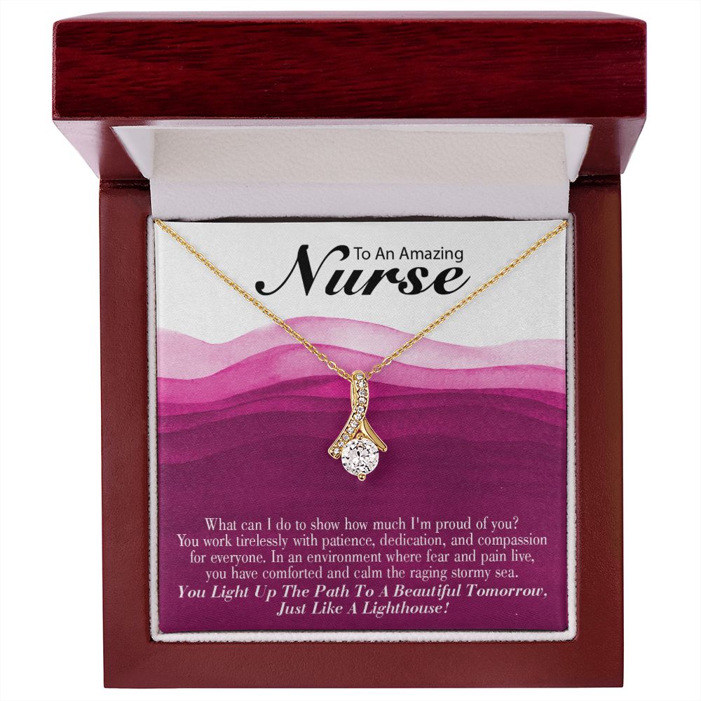 Inspirational Message for Nurse Alluring Ribbon Necklace-Express Your Love Gifts