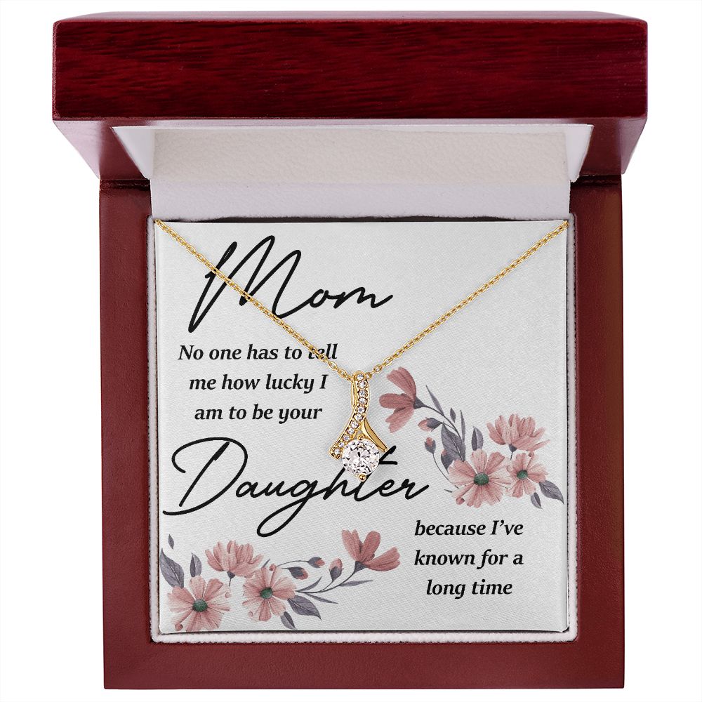Mom No One Has Tell Me Alluring Ribbon Necklace-Express Your Love Gifts