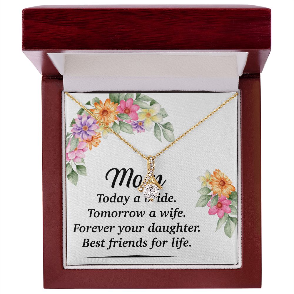 Mom Bestfriend For Life Alluring Ribbon Necklace-Express Your Love Gifts
