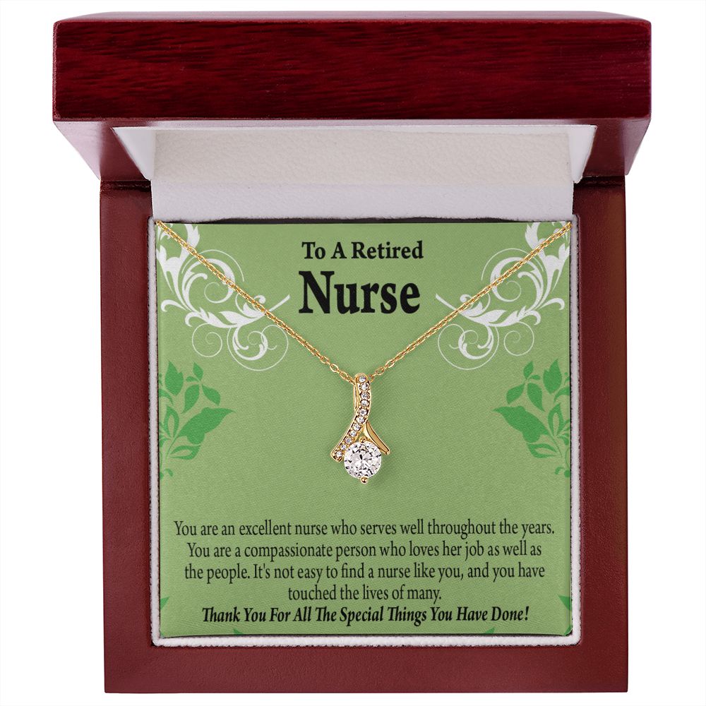 Retired Nurse Thank You Alluring Ribbon Necklace-Express Your Love Gifts
