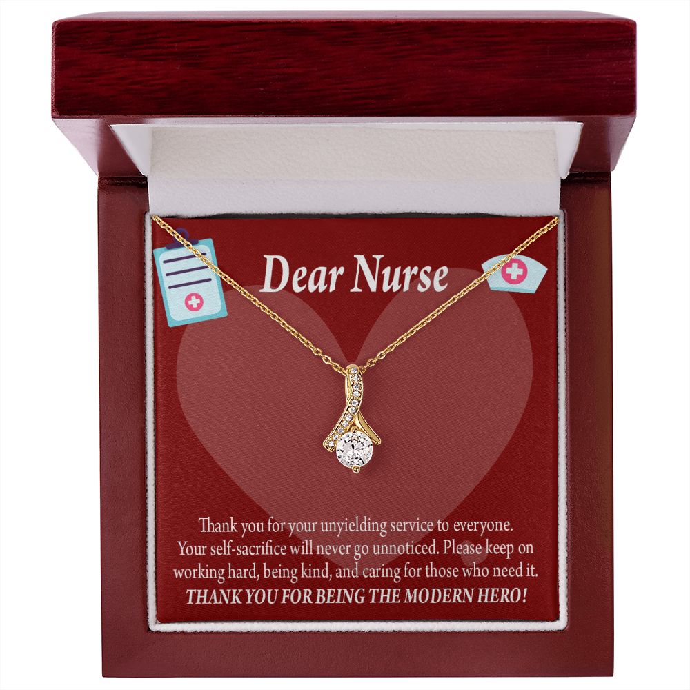 Thank You Ideas Nurses and Caregivers Alluring Ribbon Necklace-Express Your Love Gifts