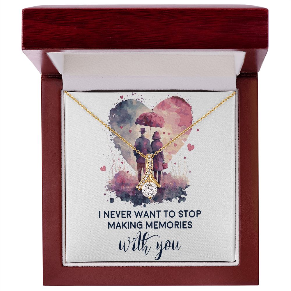 Never Stop Making Memories Alluring Ribbon Necklace-Express Your Love Gifts