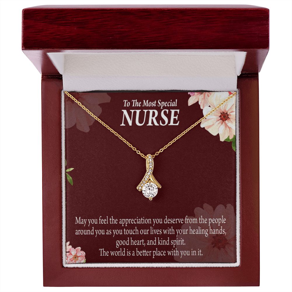 Special Nurse Alluring Ribbon Necklace-Express Your Love Gifts
