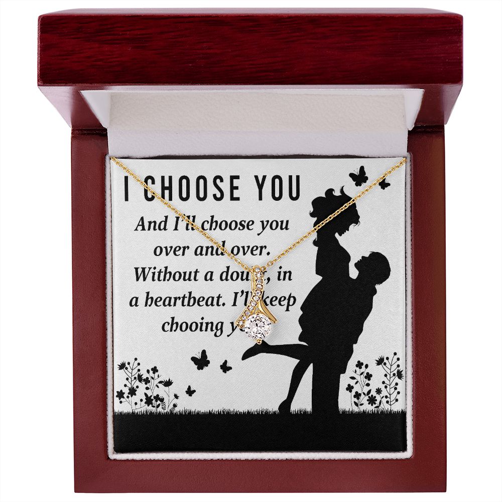 I Choose You Alluring Ribbon Necklace-Express Your Love Gifts