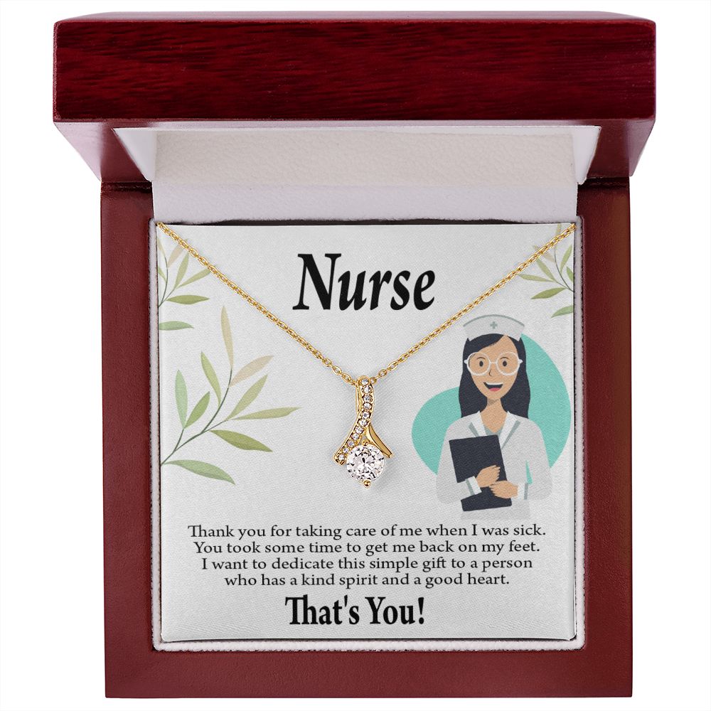Simple Thank You Nurse Alluring Ribbon Necklace-Express Your Love Gifts