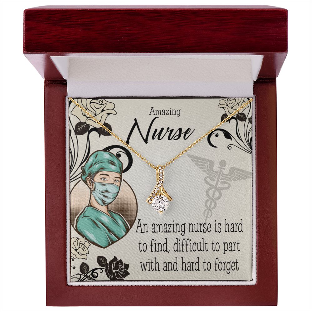 An Amazing Nurse Hard to Forget Alluring Ribbon Necklace-Express Your Love Gifts