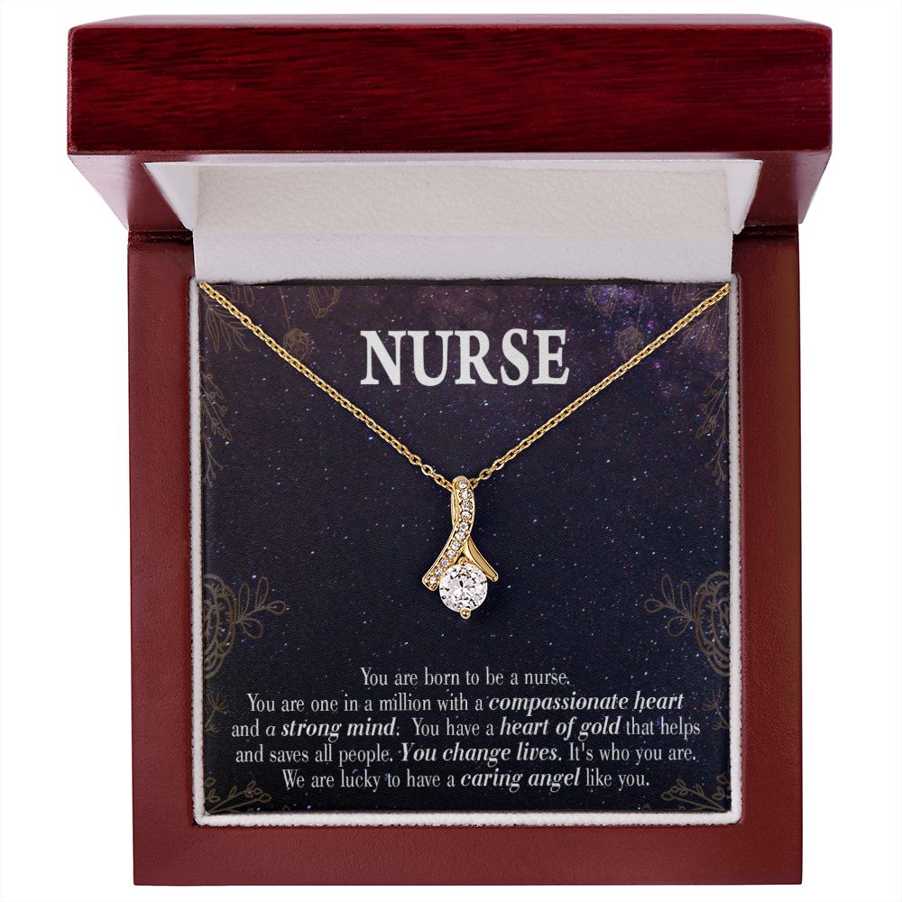 Caring Angel Nurse Alluring Ribbon Necklace-Express Your Love Gifts