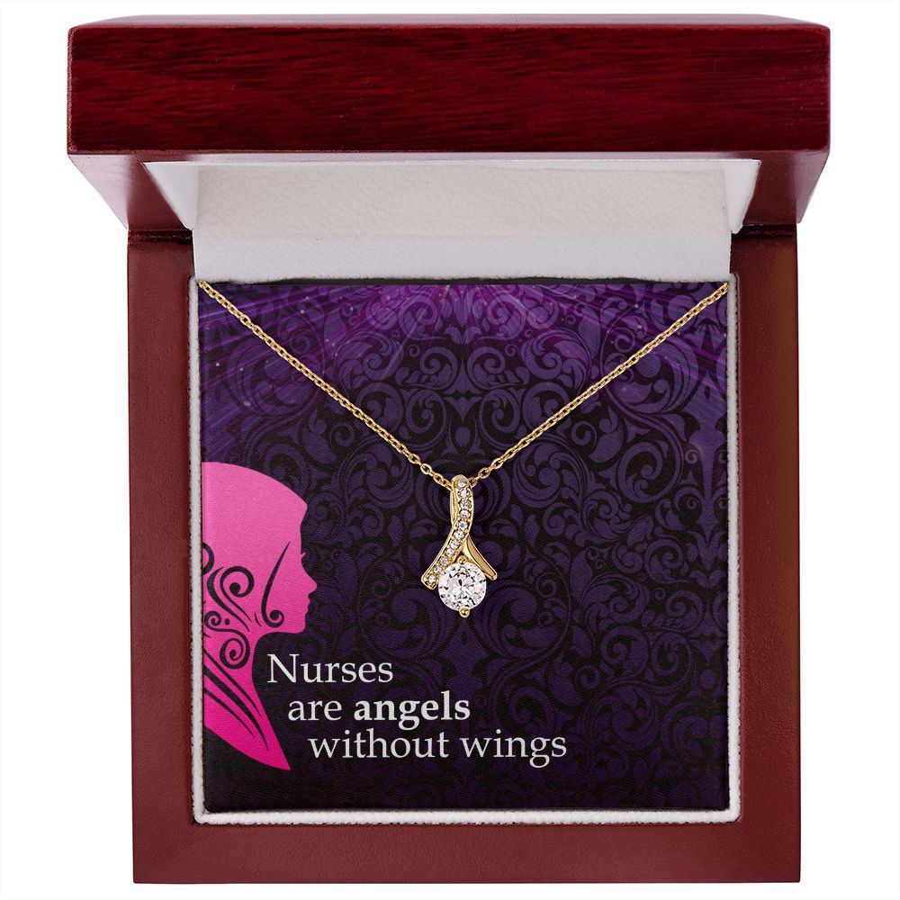 Nurses are Angels Alluring Ribbon Necklace-Express Your Love Gifts