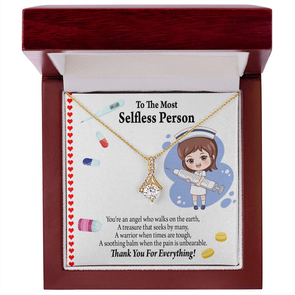 Thanks to Nurse Caregivers Alluring Ribbon Necklace-Express Your Love Gifts