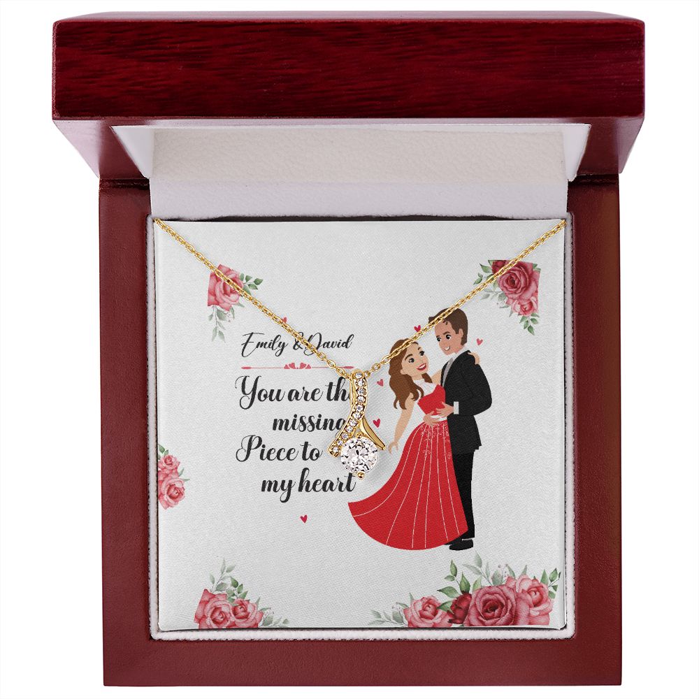 You Are The Missing Piece to My Heart Alluring Ribbon Necklace-Express Your Love Gifts