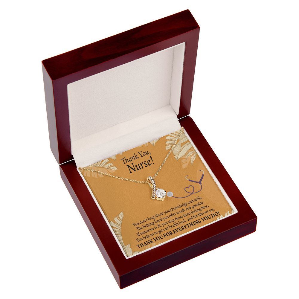 Thank You Nurse Gift Alluring Ribbon Necklace-Express Your Love Gifts