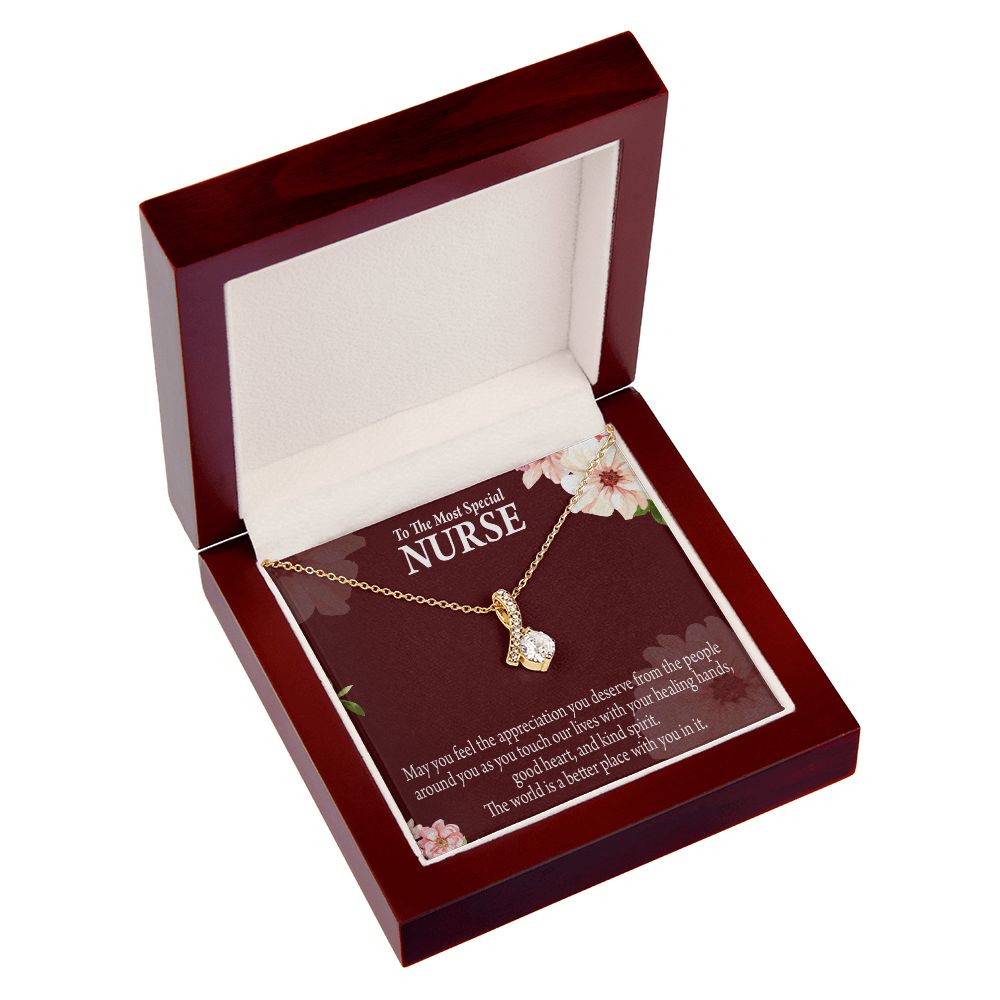 Special Nurse Alluring Ribbon Necklace-Express Your Love Gifts