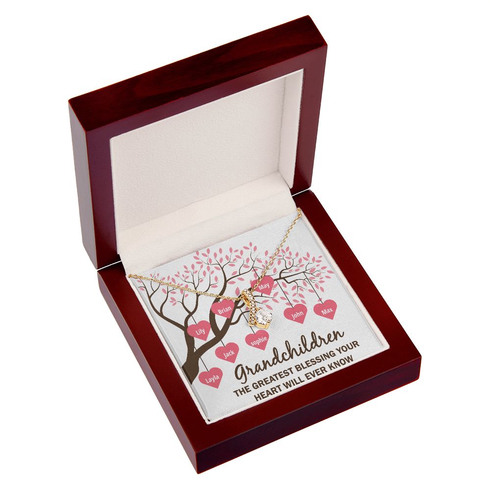 Grandchildren the Greatest Blessing Alluring Ribbon Necklace-Express Your Love Gifts