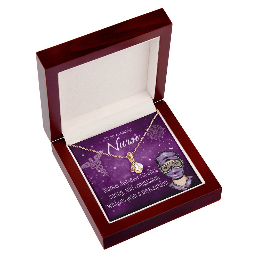 Nurse RN Caduceus Alluring Ribbon Necklace-Express Your Love Gifts