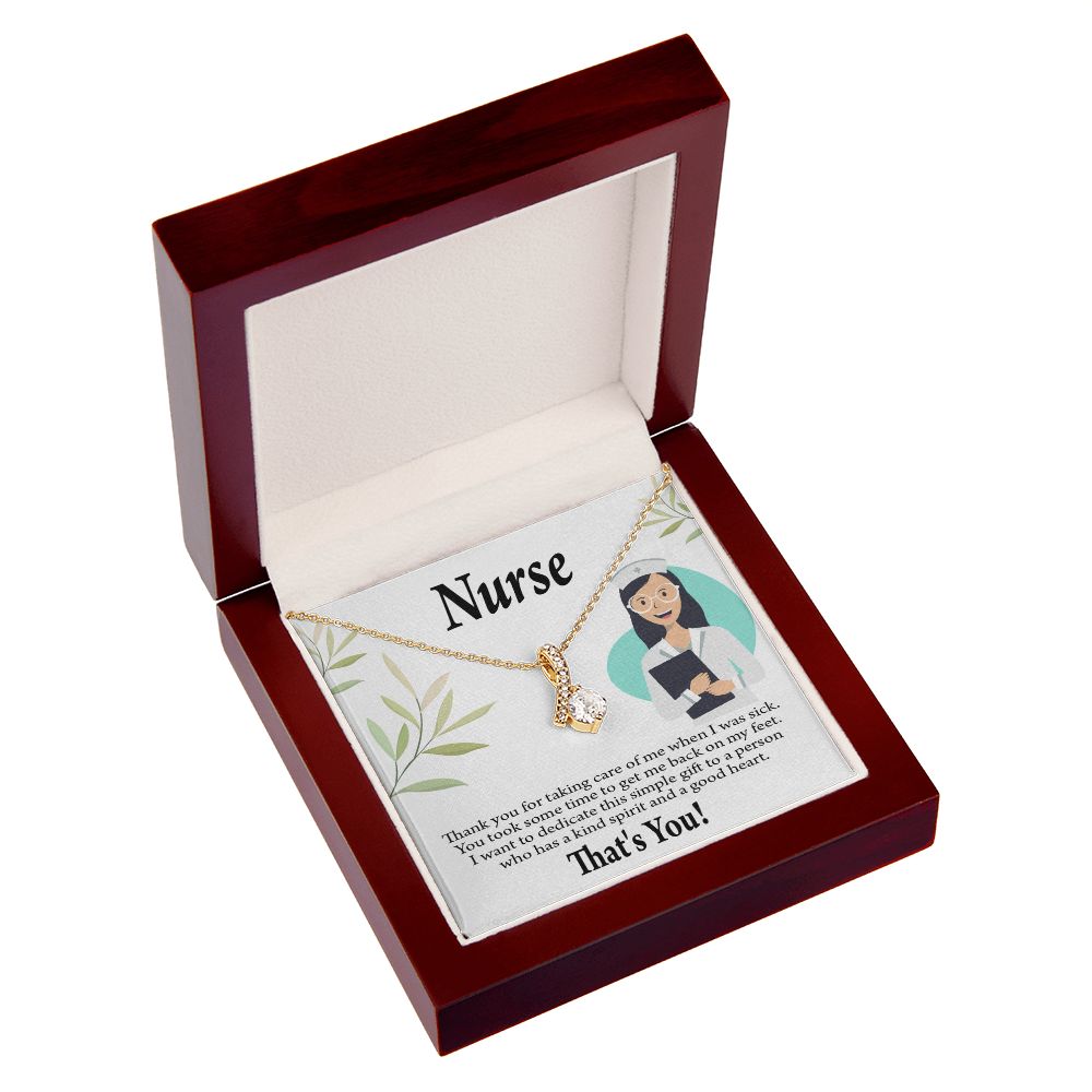Simple Thank You Nurse Alluring Ribbon Necklace-Express Your Love Gifts