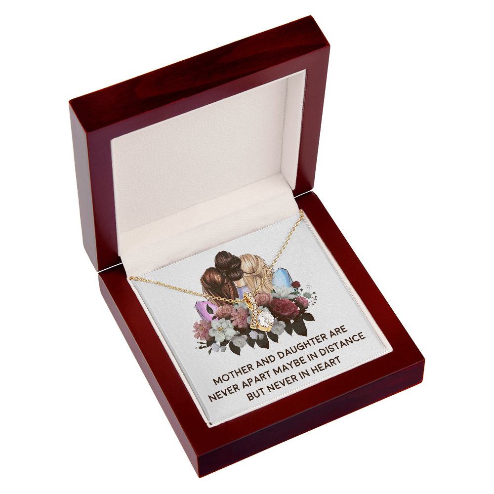 Mother and Daughter Never Apart Alluring Ribbon Necklace-Express Your Love Gifts