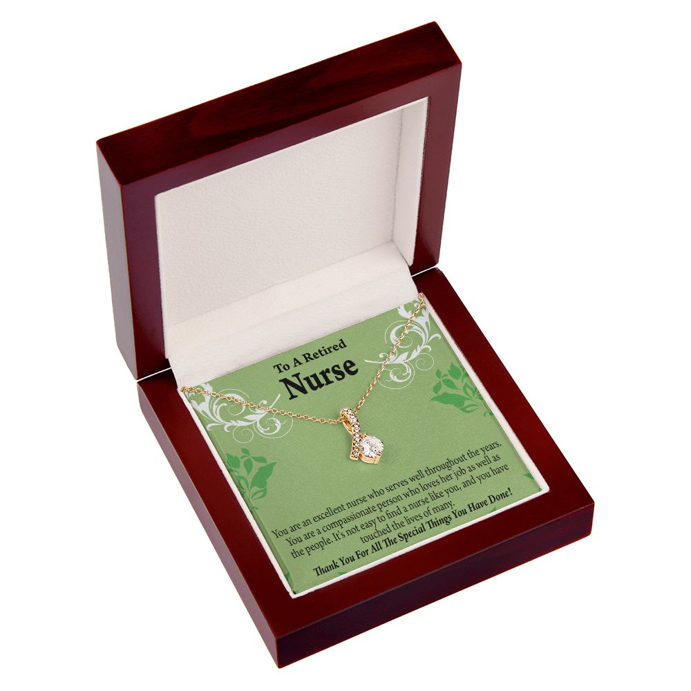 Retired Nurse Thank You Alluring Ribbon Necklace-Express Your Love Gifts