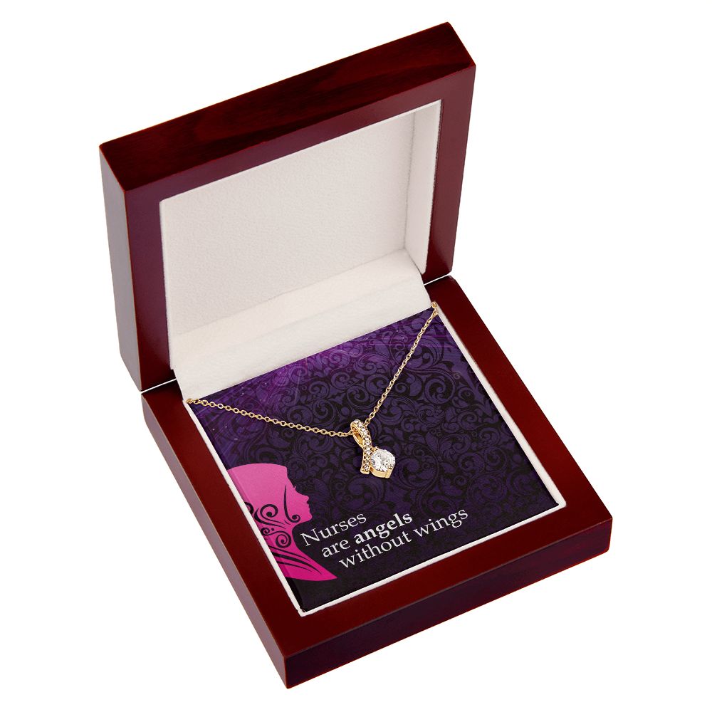 Nurses are Angels Alluring Ribbon Necklace-Express Your Love Gifts
