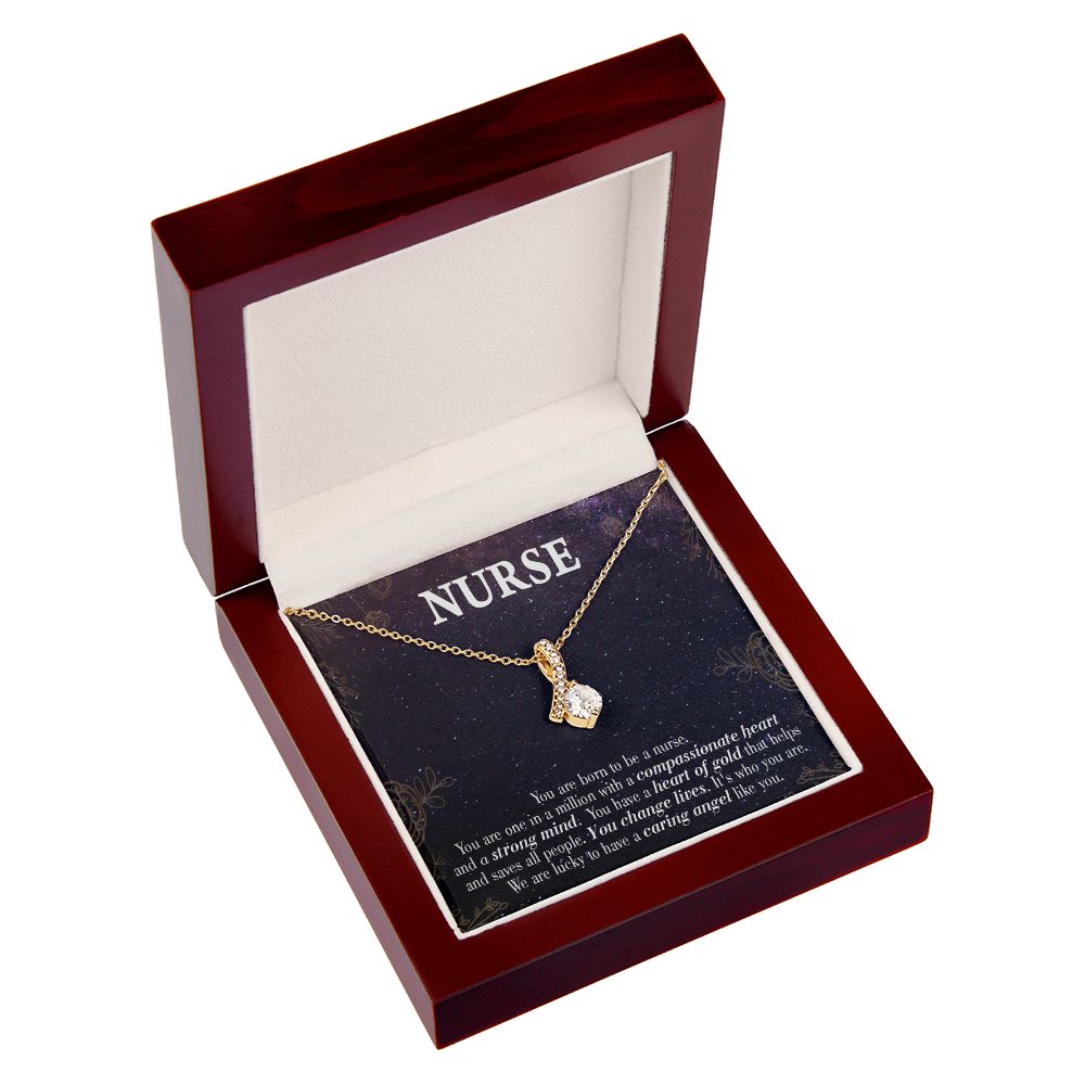 Caring Angel Nurse Alluring Ribbon Necklace-Express Your Love Gifts