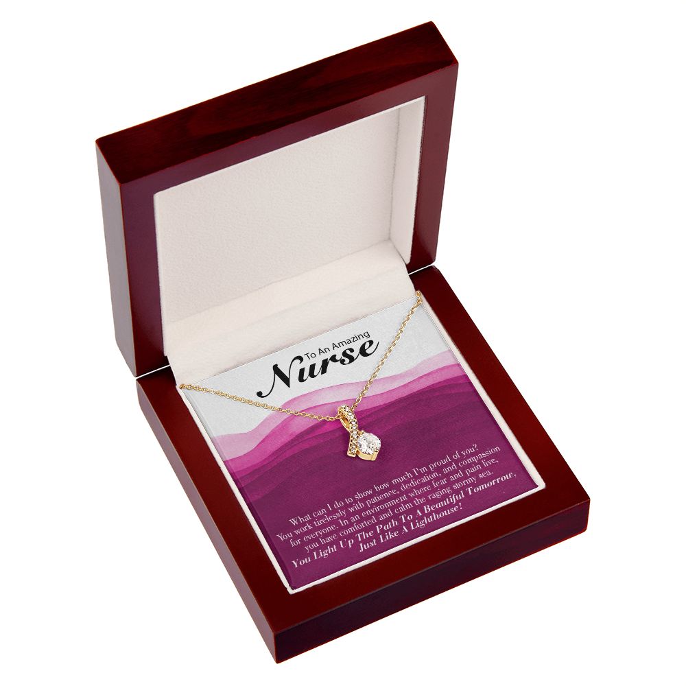 Inspirational Message for Nurse Alluring Ribbon Necklace-Express Your Love Gifts