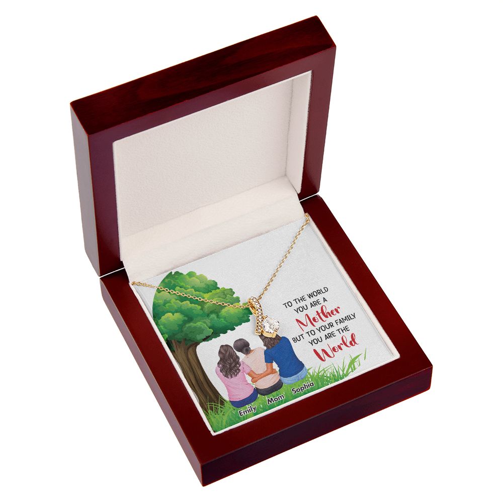 To The World You Are a Mother Alluring Ribbon Necklace-Express Your Love Gifts
