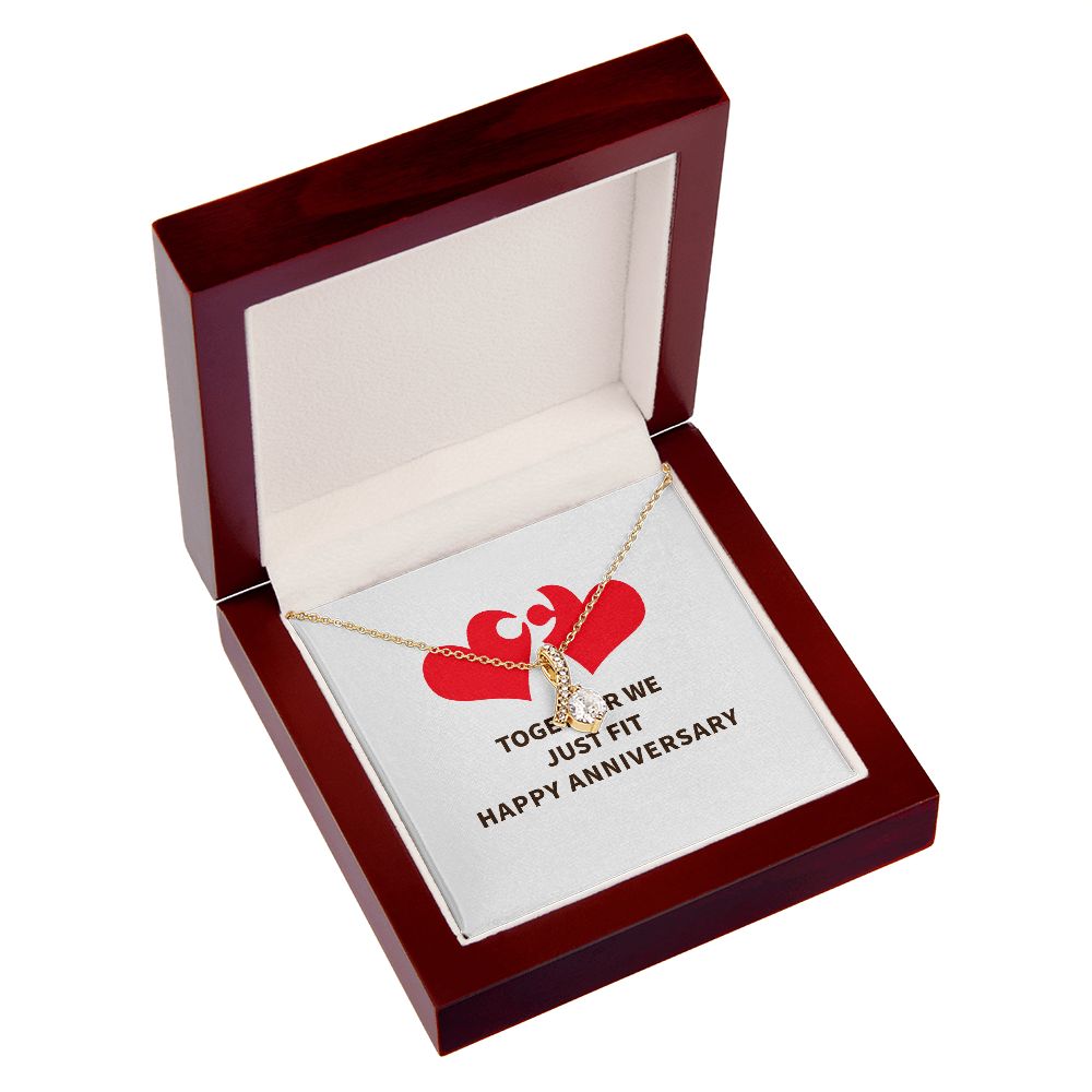 Together We Just Fit Alluring Ribbon Necklace-Express Your Love Gifts
