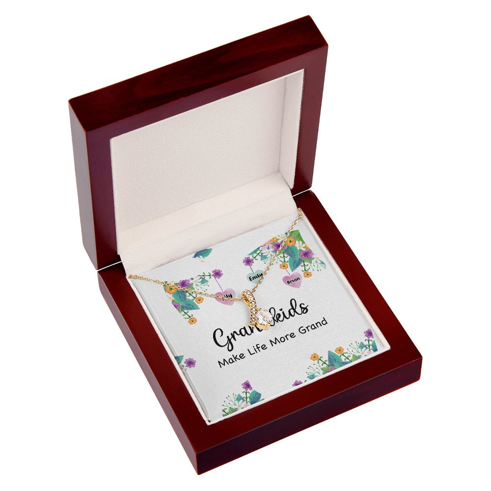 Grandkids Make Life More Grand Alluring Ribbon Necklace-Express Your Love Gifts