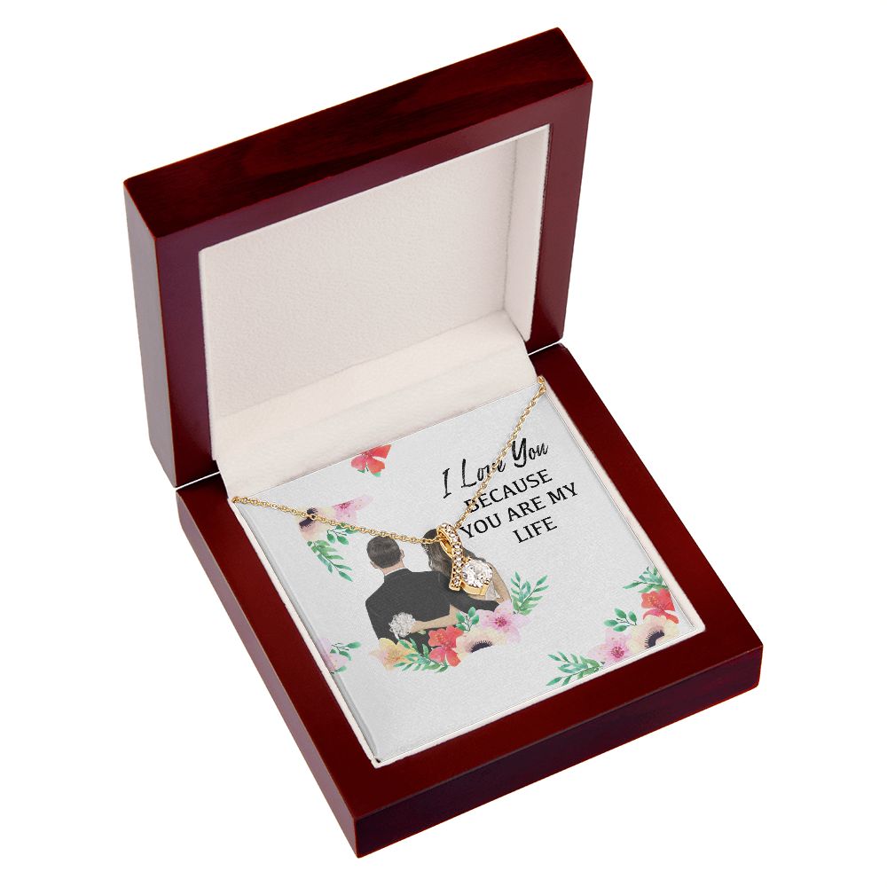 I Love You Because You Are My Life Alluring Ribbon Necklace-Express Your Love Gifts