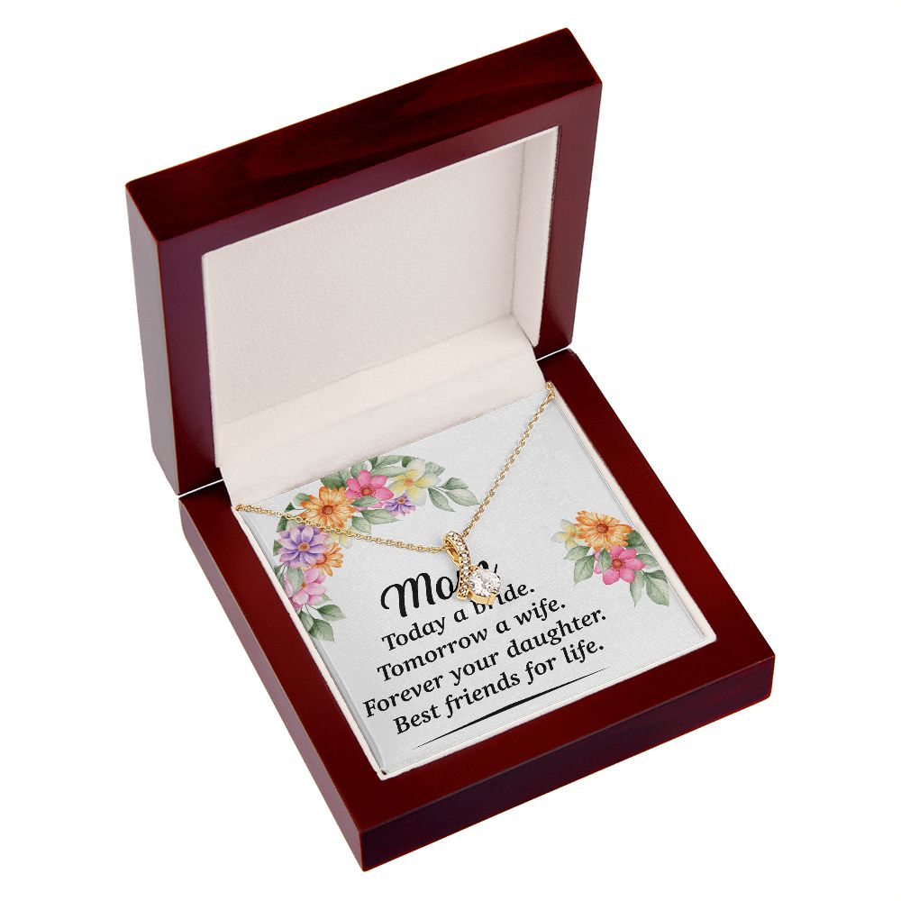 Mom Bestfriend For Life Alluring Ribbon Necklace-Express Your Love Gifts