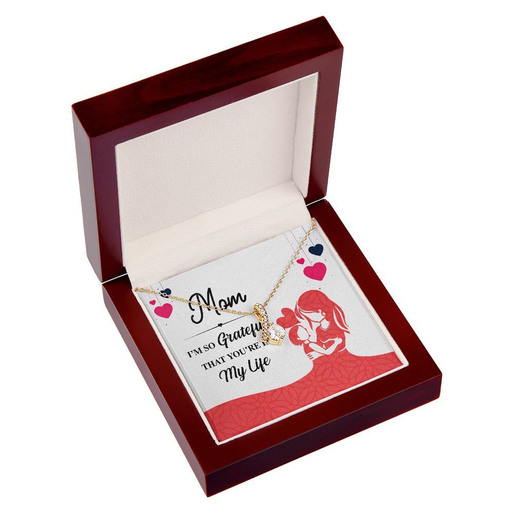 Mom I'm So Grateful Alluring Ribbon Necklace-Express Your Love Gifts