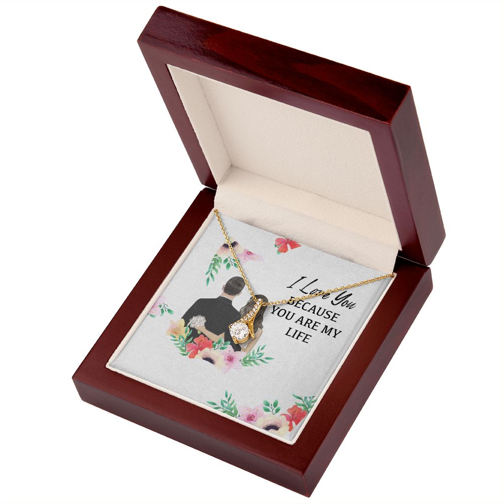 I Love You Because You Are My Life Alluring Ribbon Necklace-Express Your Love Gifts
