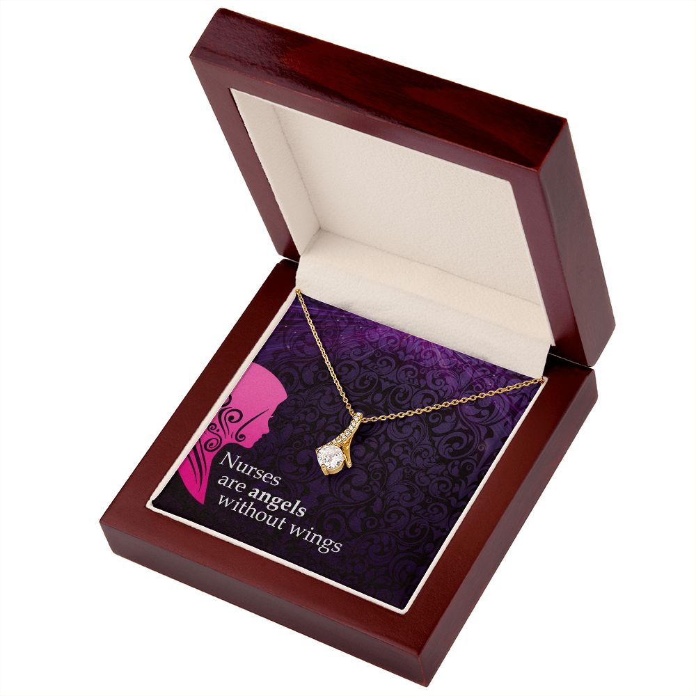 Nurses are Angels Alluring Ribbon Necklace-Express Your Love Gifts