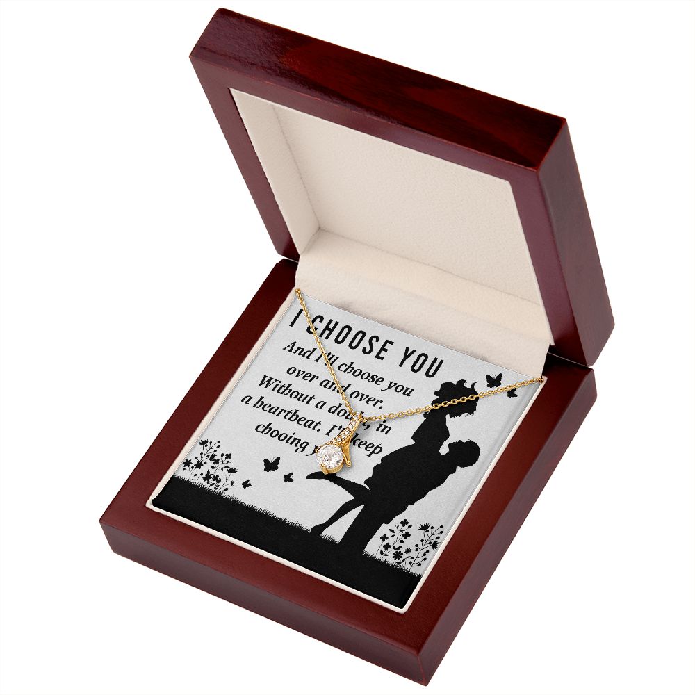 I Choose You Alluring Ribbon Necklace-Express Your Love Gifts
