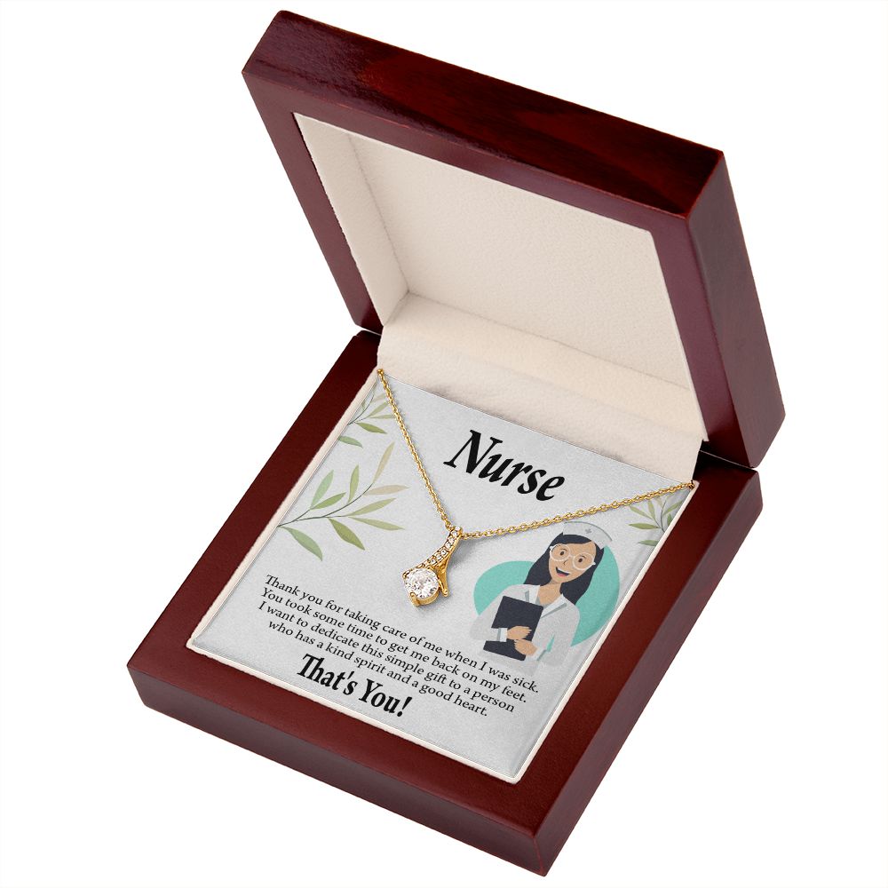 Simple Thank You Nurse Alluring Ribbon Necklace-Express Your Love Gifts