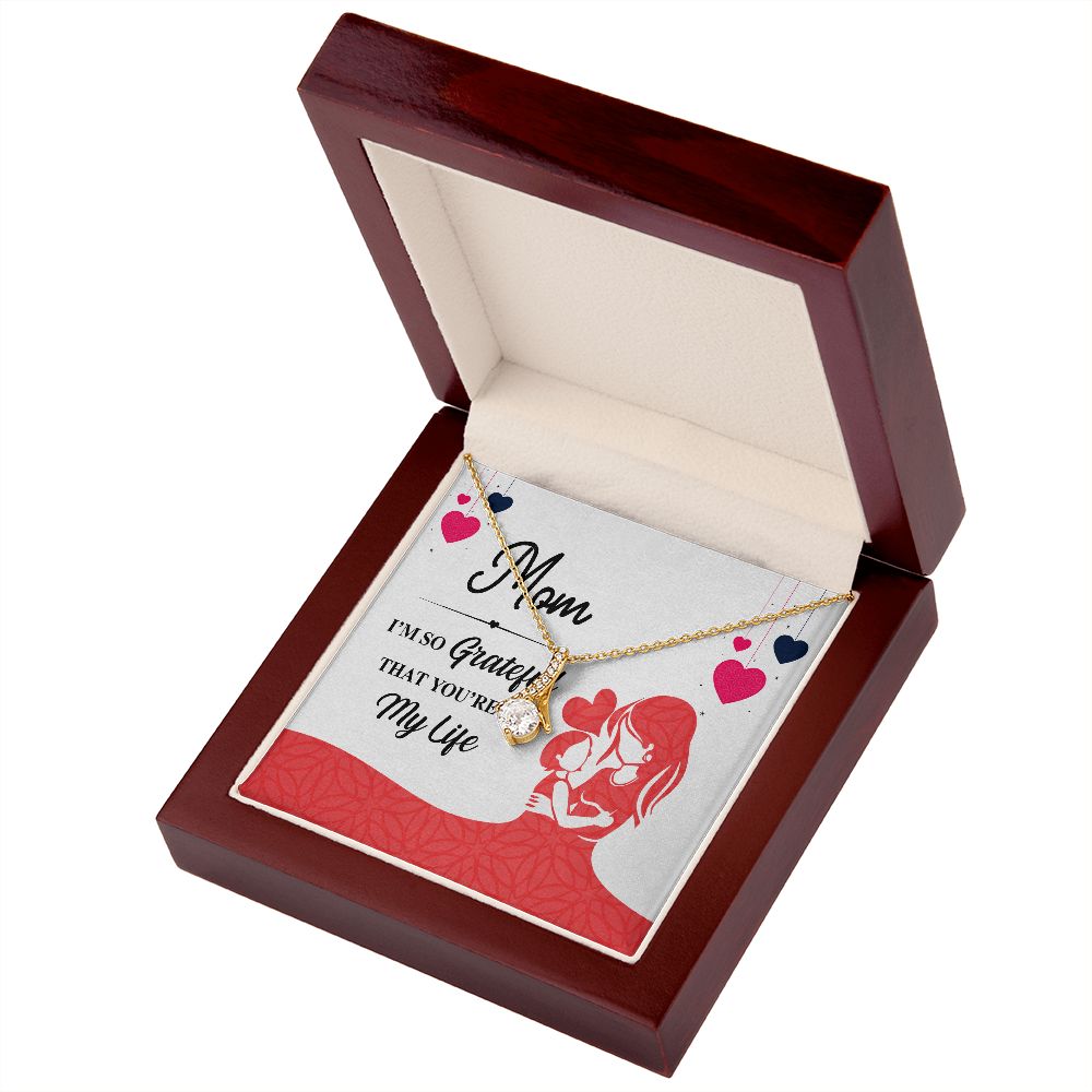 Mom I'm So Grateful Alluring Ribbon Necklace-Express Your Love Gifts
