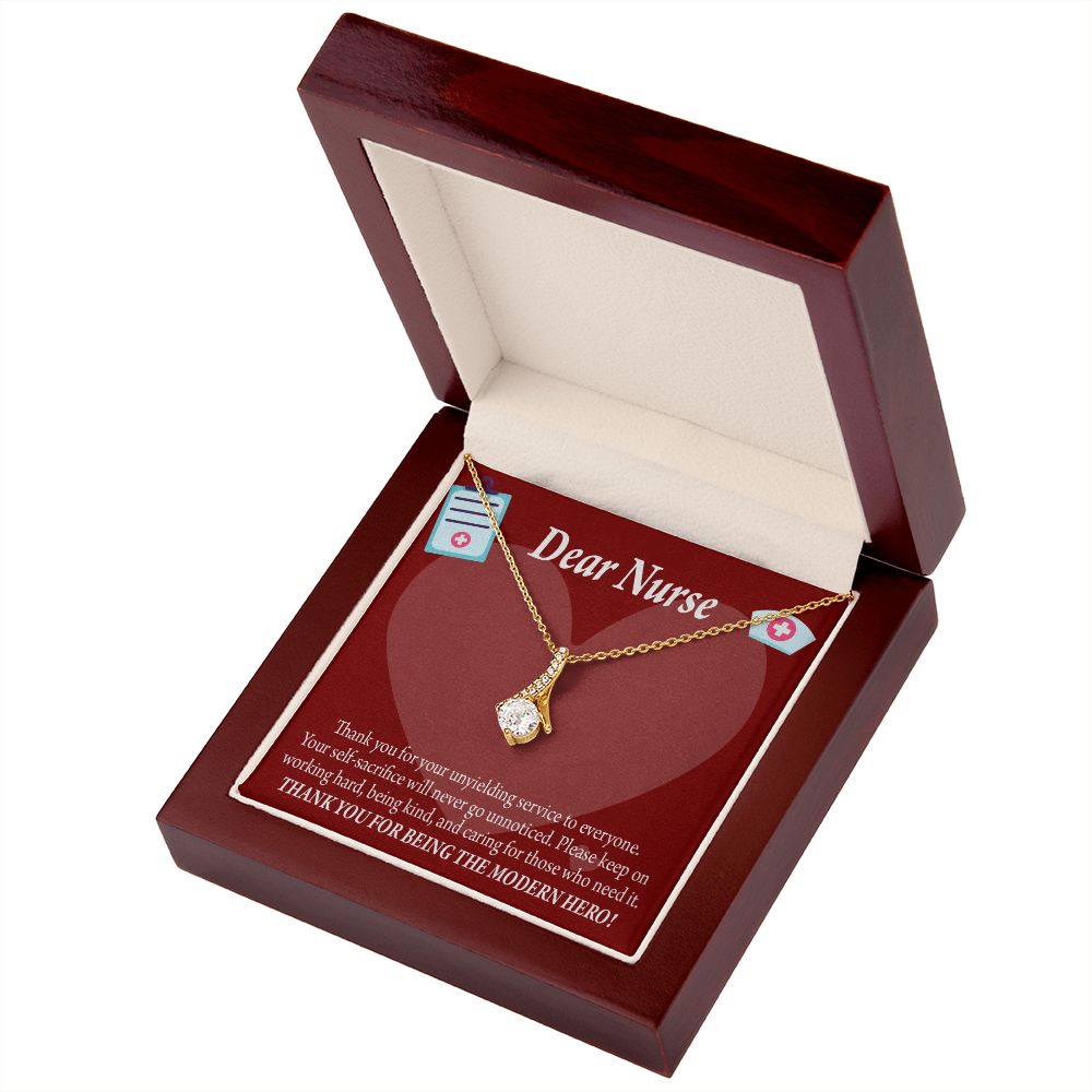 Thank You Ideas Nurses and Caregivers Alluring Ribbon Necklace-Express Your Love Gifts