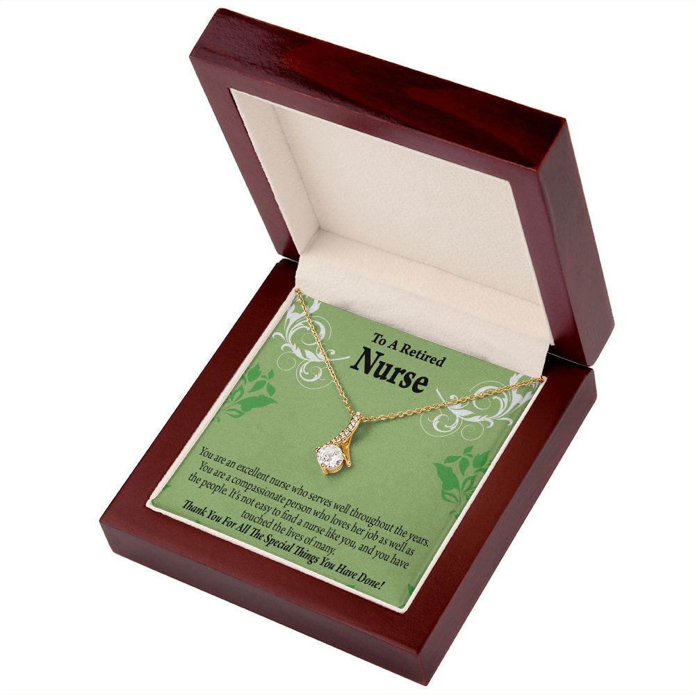 Retired Nurse Thank You Alluring Ribbon Necklace-Express Your Love Gifts