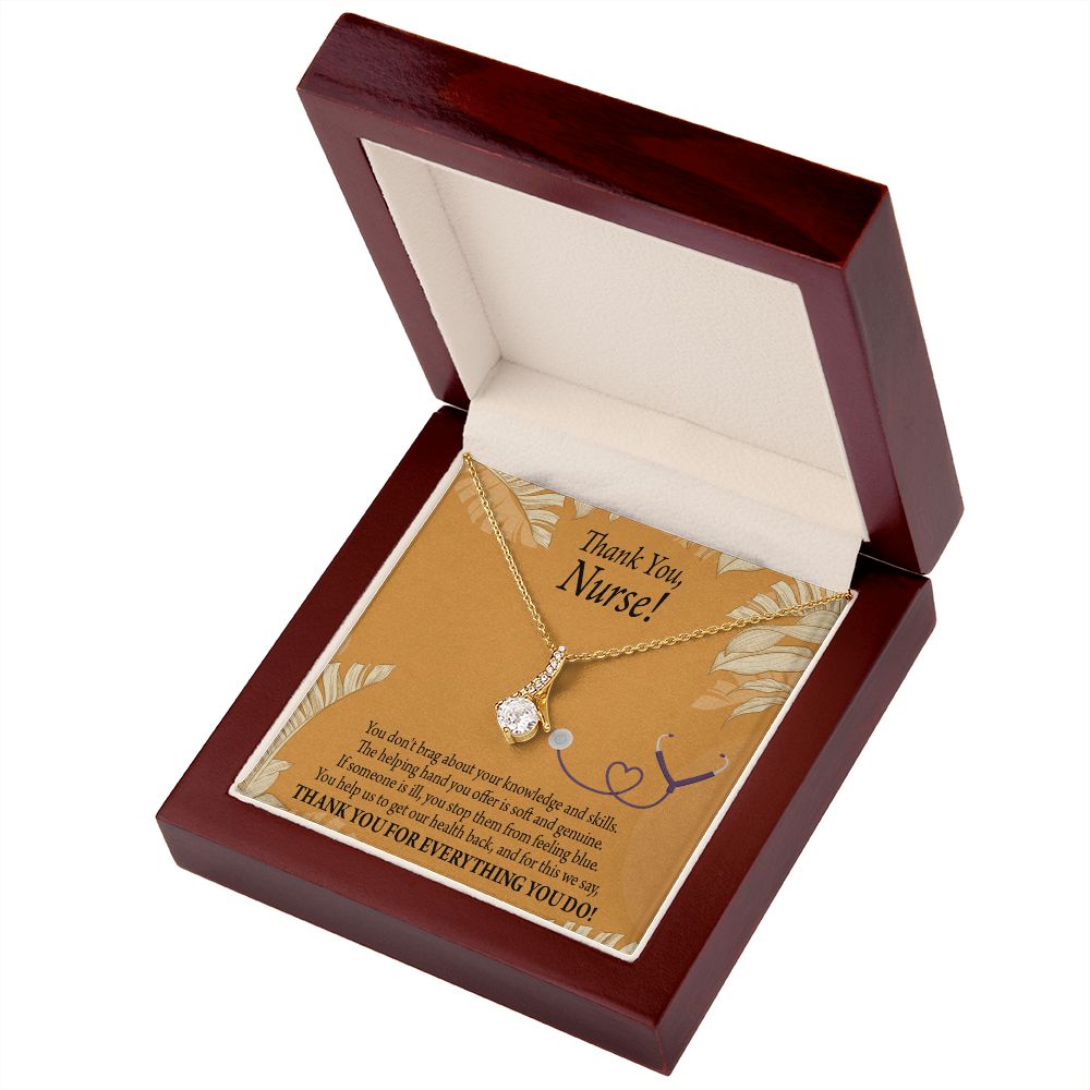 Thank You Nurse Gift Alluring Ribbon Necklace-Express Your Love Gifts