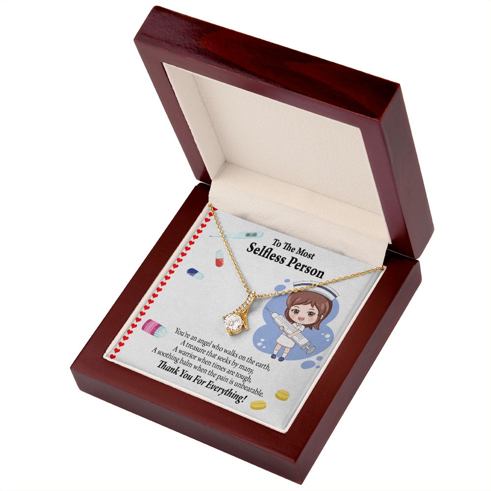 Thanks to Nurse Caregivers Alluring Ribbon Necklace-Express Your Love Gifts