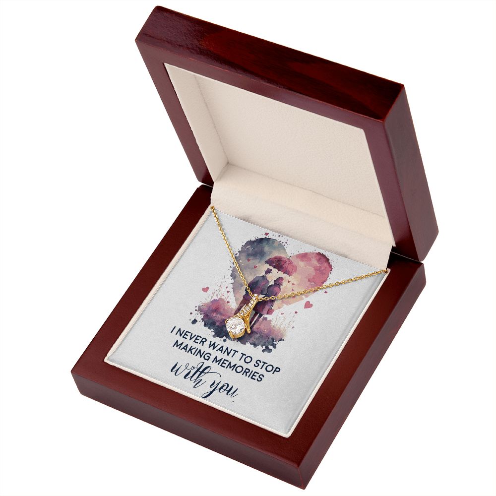 Never Stop Making Memories Alluring Ribbon Necklace-Express Your Love Gifts