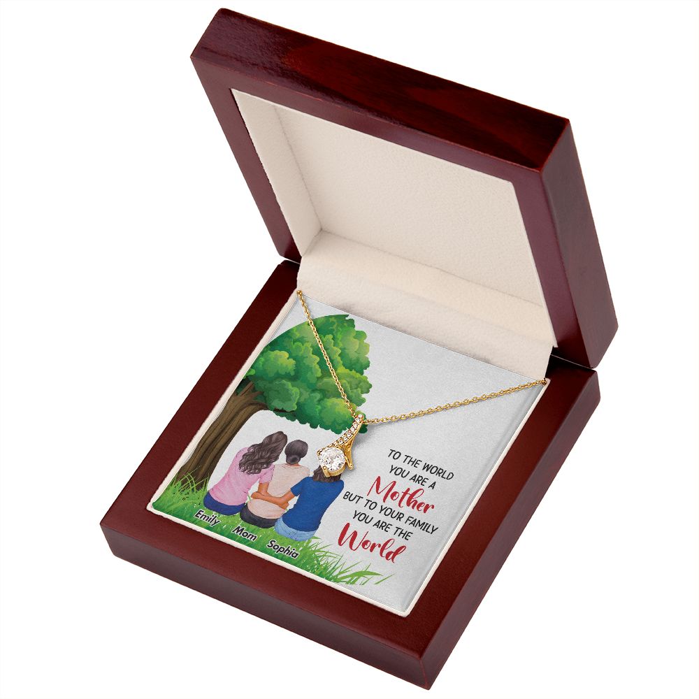 To The World You Are a Mother Alluring Ribbon Necklace-Express Your Love Gifts